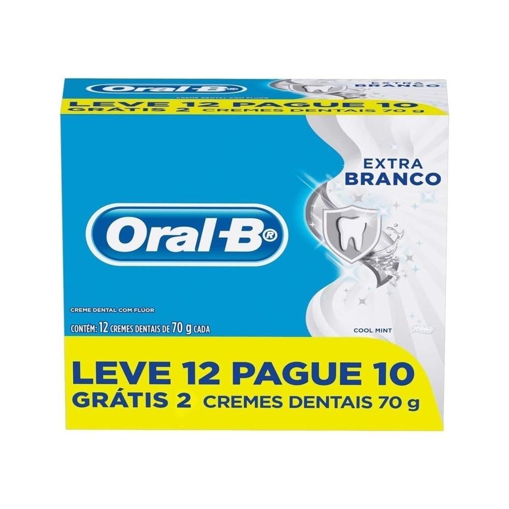 Creme Dental Oral-B Extra Branco Leve 12 Pague 10 Unidades em Oferta na Shopee
