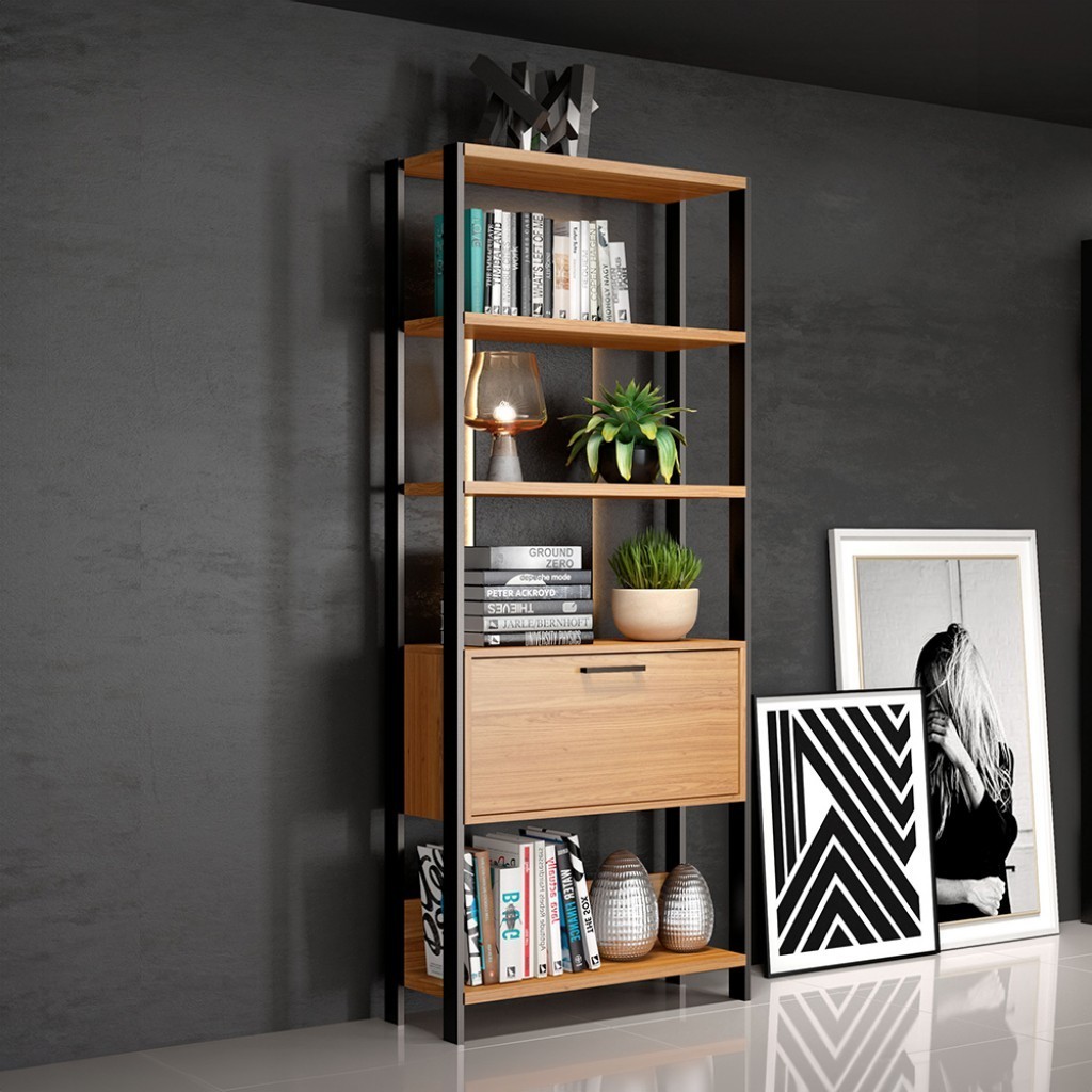 Estante para Livros 1 Porta Industrial em Oferta na Shopee