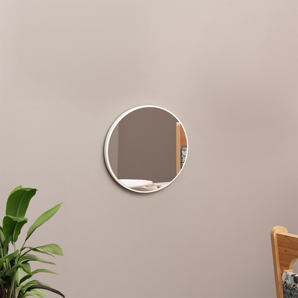 Painel  Espelhado Redondo Decorativo Basic ES9 Off White - Dalla Costa em Oferta na Shopee