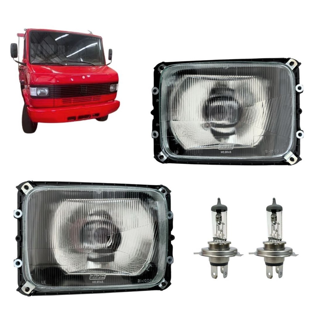 Kit Farol Dianteiro Principal Para Mercedes 709 710 712 1214 1414 1714 1714 + Lâmpadas 6888207061