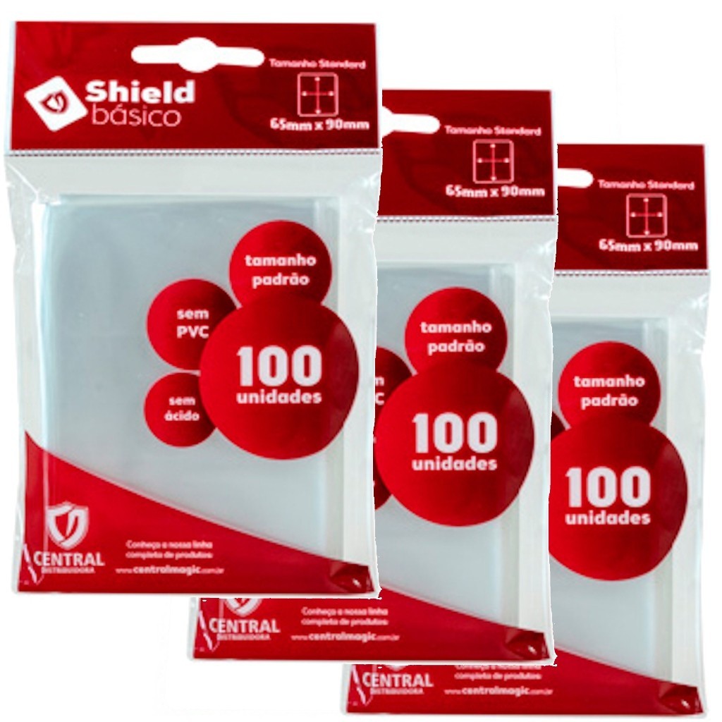 Kit 300 Shields Transparente Sleeves Padrão Pokémon Magic Mtg Warcraft Marvel Magic The Gathering