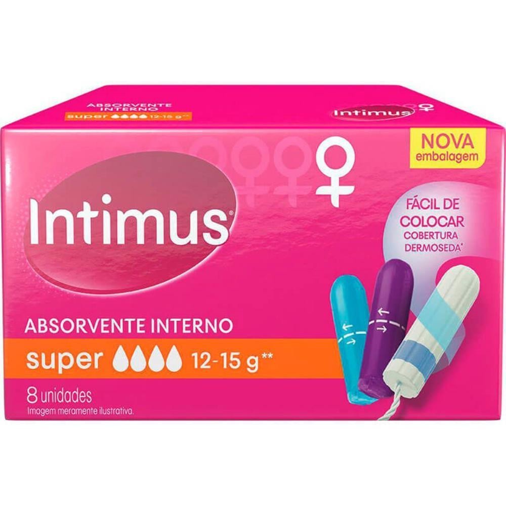 INTIMUS ABSORVENTE INTERNO SUPER COM 8 UNIDADES - Health
