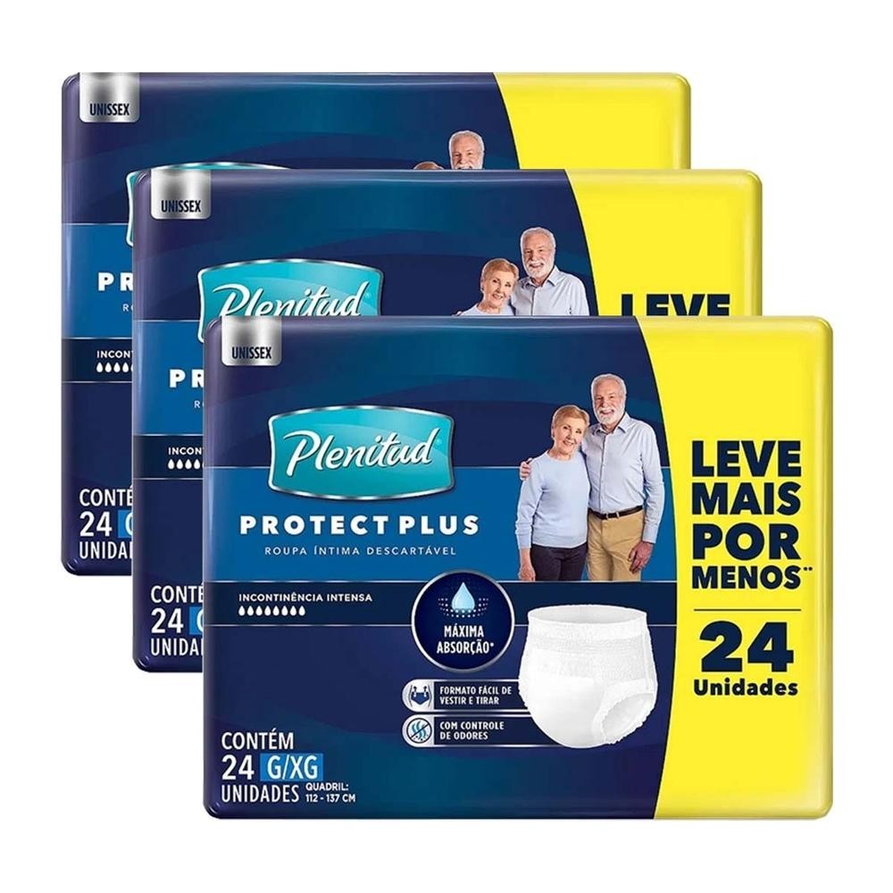 Kit 3 und Roupa Íntima Plenitud Protect Plus G/xg 24 und em Oferta na Shopee