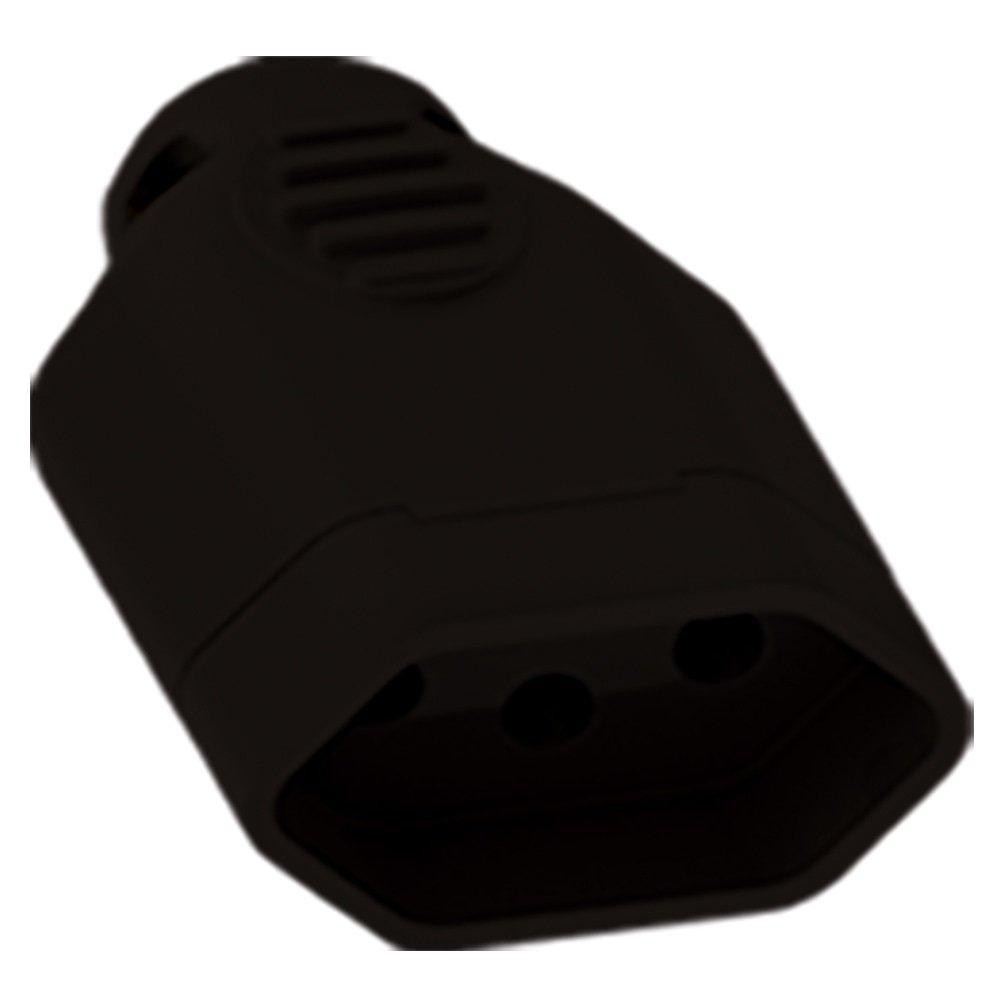 Pino Femea Ilumi 2P+T 10A/250V Preto - Embalagaem c/ 10 Unidades em Oferta na Shopee