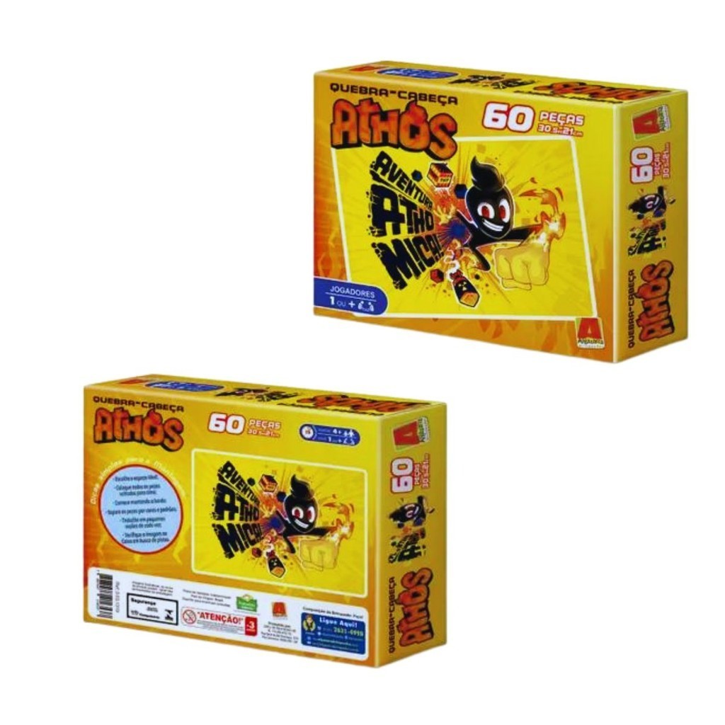 Jogo Quebra Cabeça Athos c/ 60 Peças Minecraft Algazarra