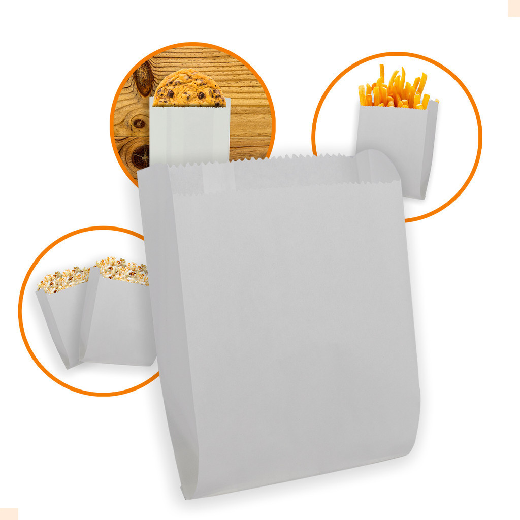 100 Sacos Saquinhos Barreira Gordura Anti Óleo Pipoca Batata Frita Pastel Cookie 11,5 x 10 x 4 CM em Oferta na Shopee