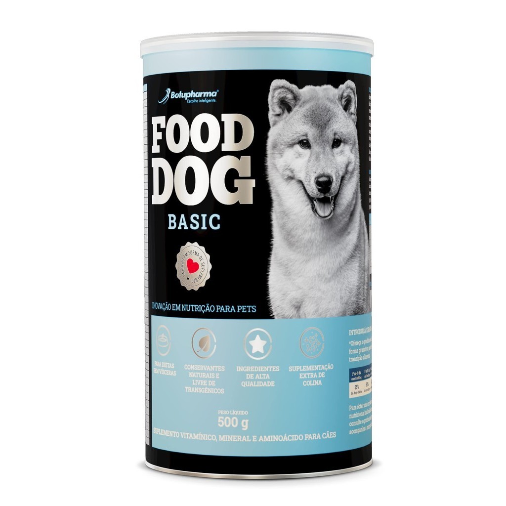 Food Dog Basic 500g Suplemento Vitaminas E Minerais - Botupharma