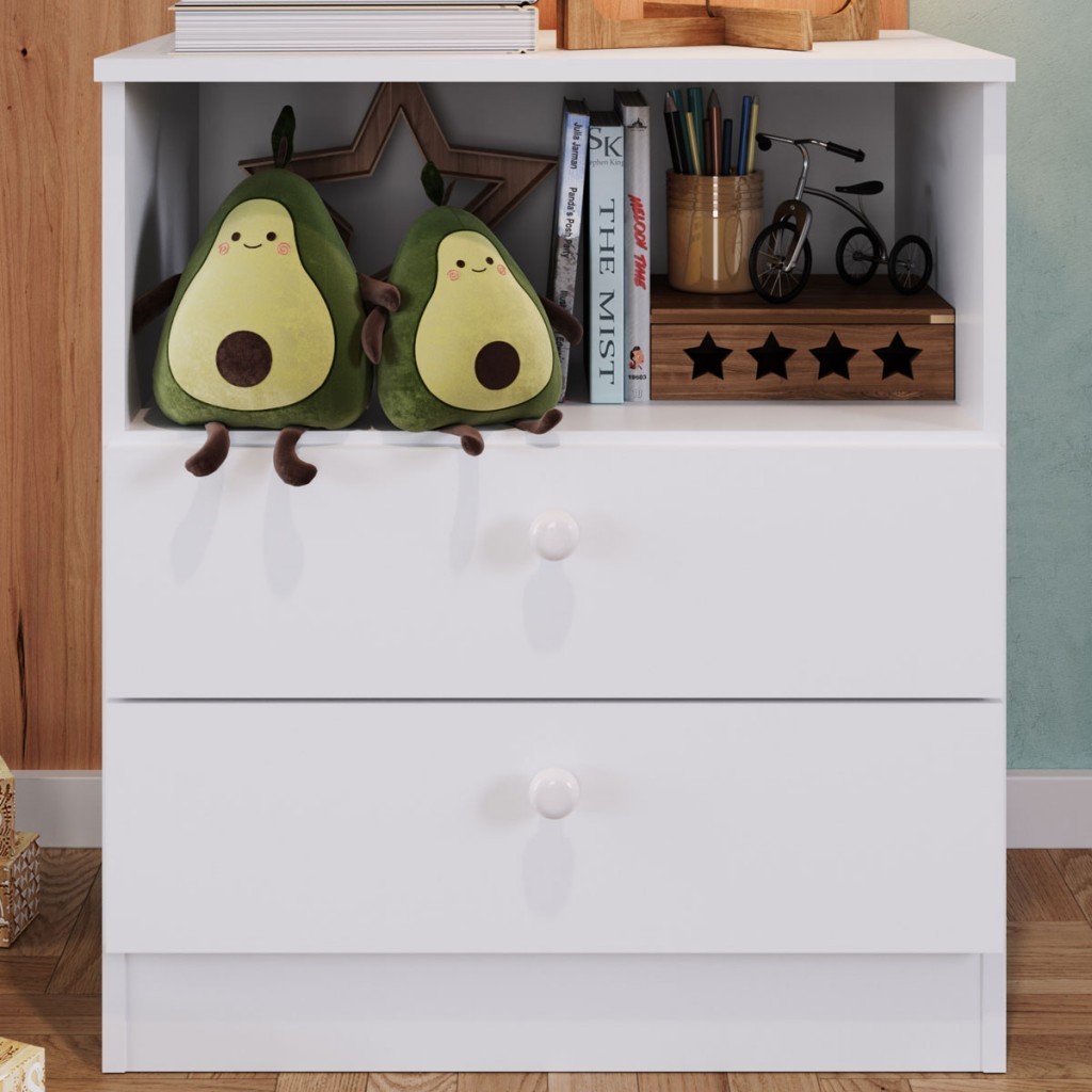 Cômoda Infantil Aconchego 2 Gavetas em Oferta na Shopee