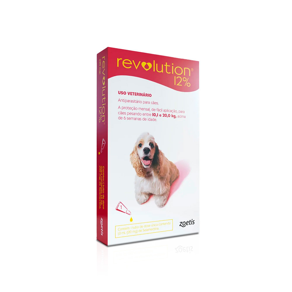 Antipulgas Revolution 12% para Cães de 10,1kg a 20kg 1 Tubo