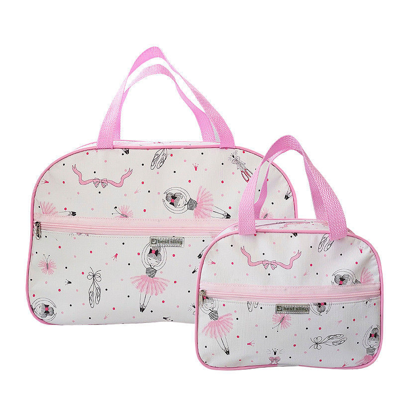 Kit 2 Bolsa Maternidade Mala Saida Maternidade Menina Luxo Bebe Bailarina Reforçada Passeio Viagem
