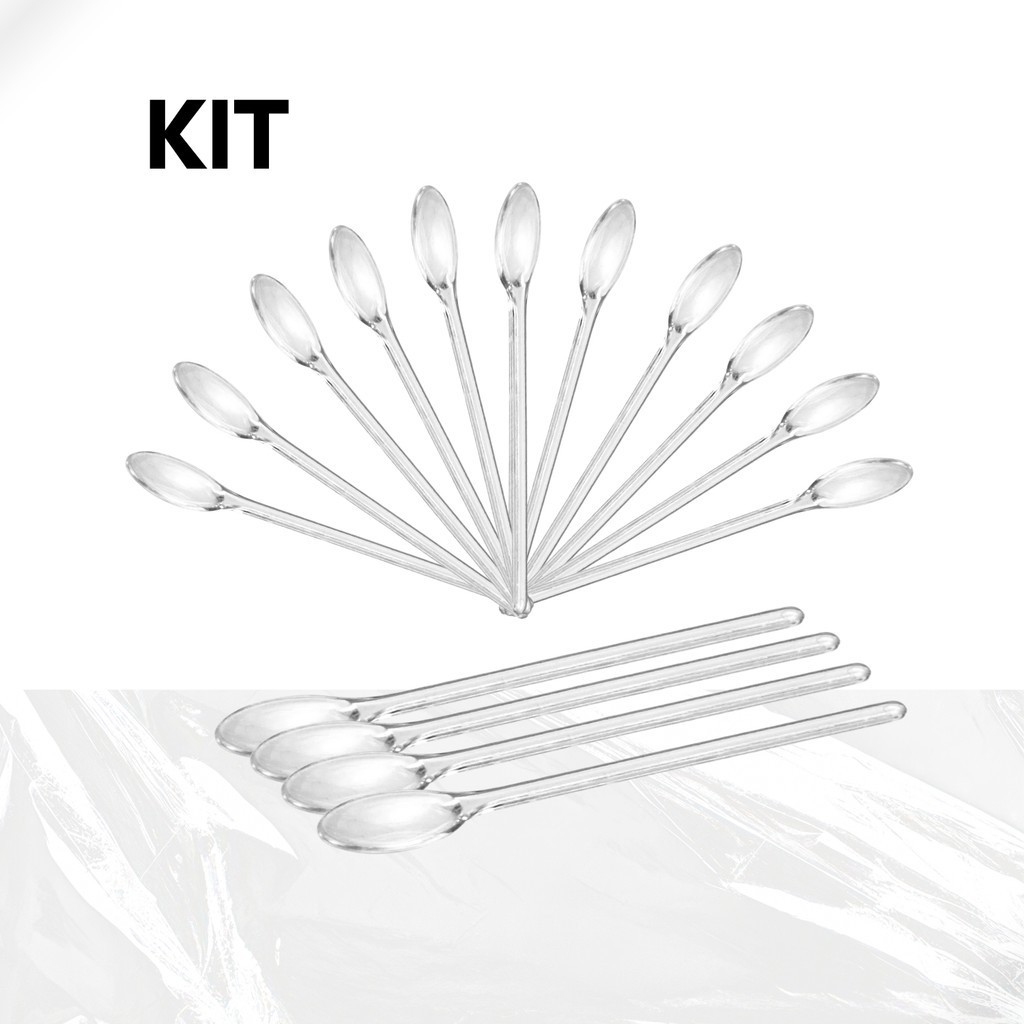 Kit Mini Colher Transparente Descartável para Brigadeiro Doces 200 a 600un. Festa  Aniversário em Oferta na Shopee