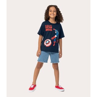 Camiseta Infantil Menino Manga Curta Capitão América Avengers® Em Algodão Malwee Kids em Oferta na Shopee