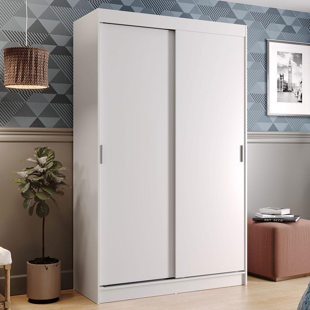Guarda-Roupa Solteiro Madesa Tokio 2 Portas de Correr 2 Gavetas - Branco - Home & Living