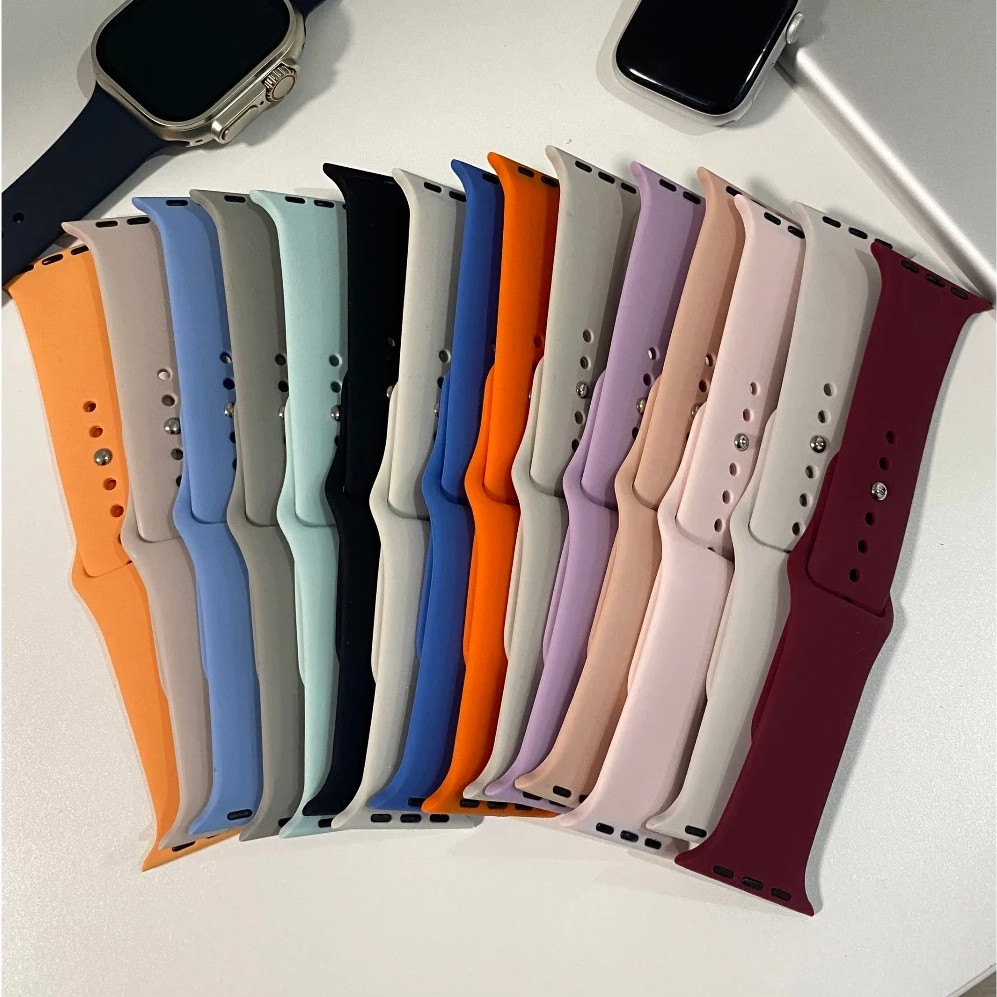 Pulseira para Apple Watch Ultra 2 serie 10 9 8 7 SE 6 5 4 3 45mm 41mm 44mm 40mm 42mm 38mm Silicone