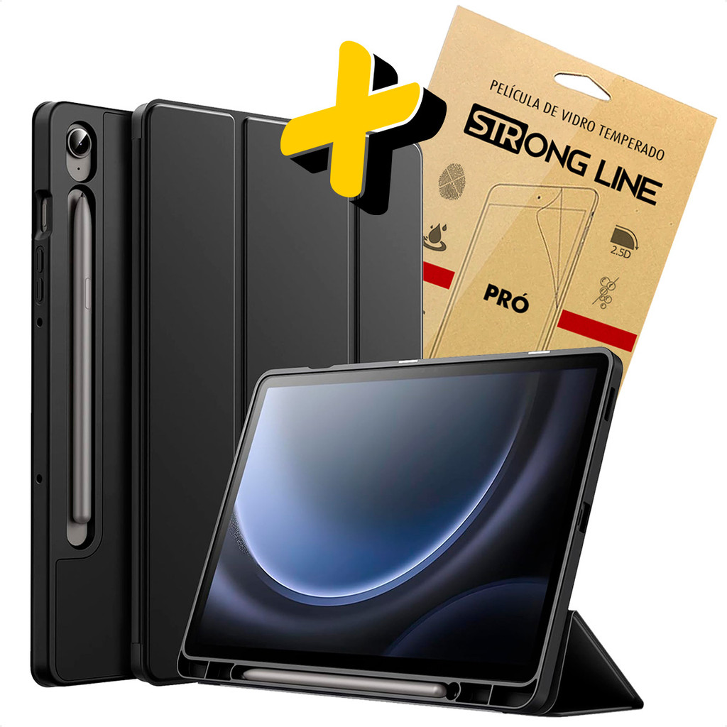 Capa Tab S9 Fe 10.9 Polegadas Smart Suporte Pen + Pelicula