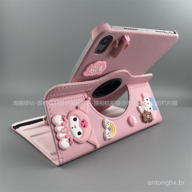 Capa de Tablet Samsung S9 My Melody, Capa de Couro Rotativa para Samsung S6 Lite, S8, S7 FE, Nova 11 Polegadas A9 A8 S6