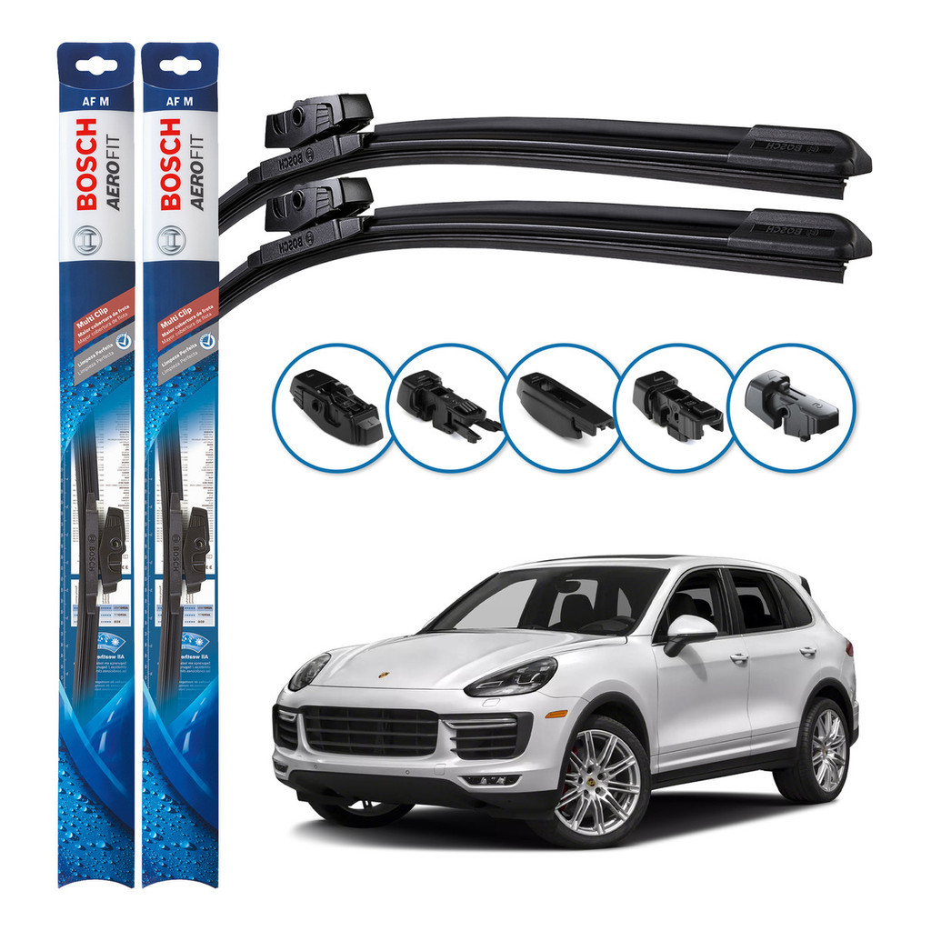 Par de Palhetas Limpador Parabrisa Multiclip Original Bosch Porsche Cayenne 2011 A 2016