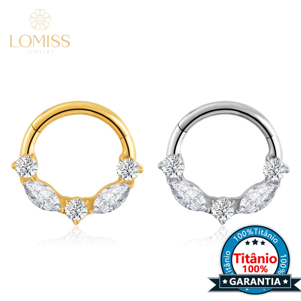 Piercing Argola Titânio Helix Septril Rook Conch Nariz Segmento Articulado Zircônia Cravejada em Oferta na Shopee