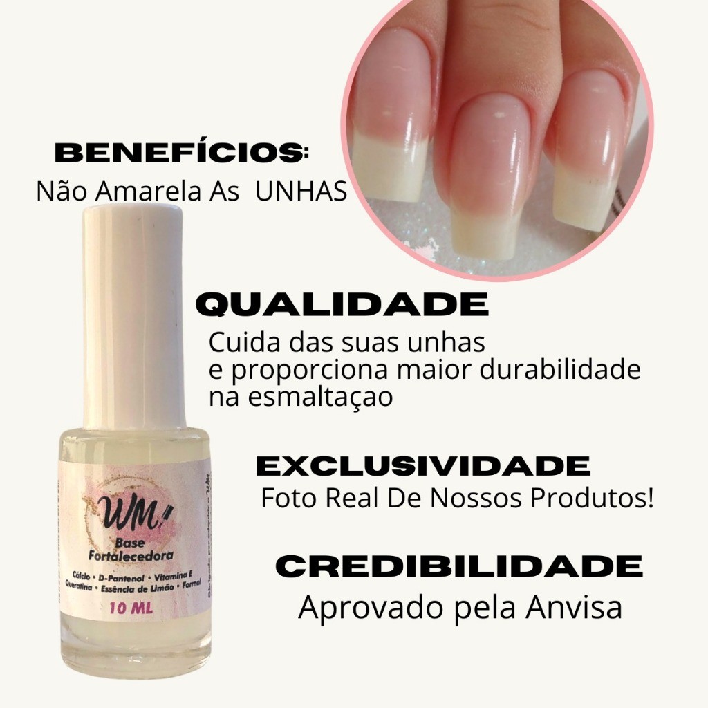Base Fortalecedora WM  Trata fungos e micoses, Fortalecimento e Crescimento de Unhas. em Oferta na Shopee