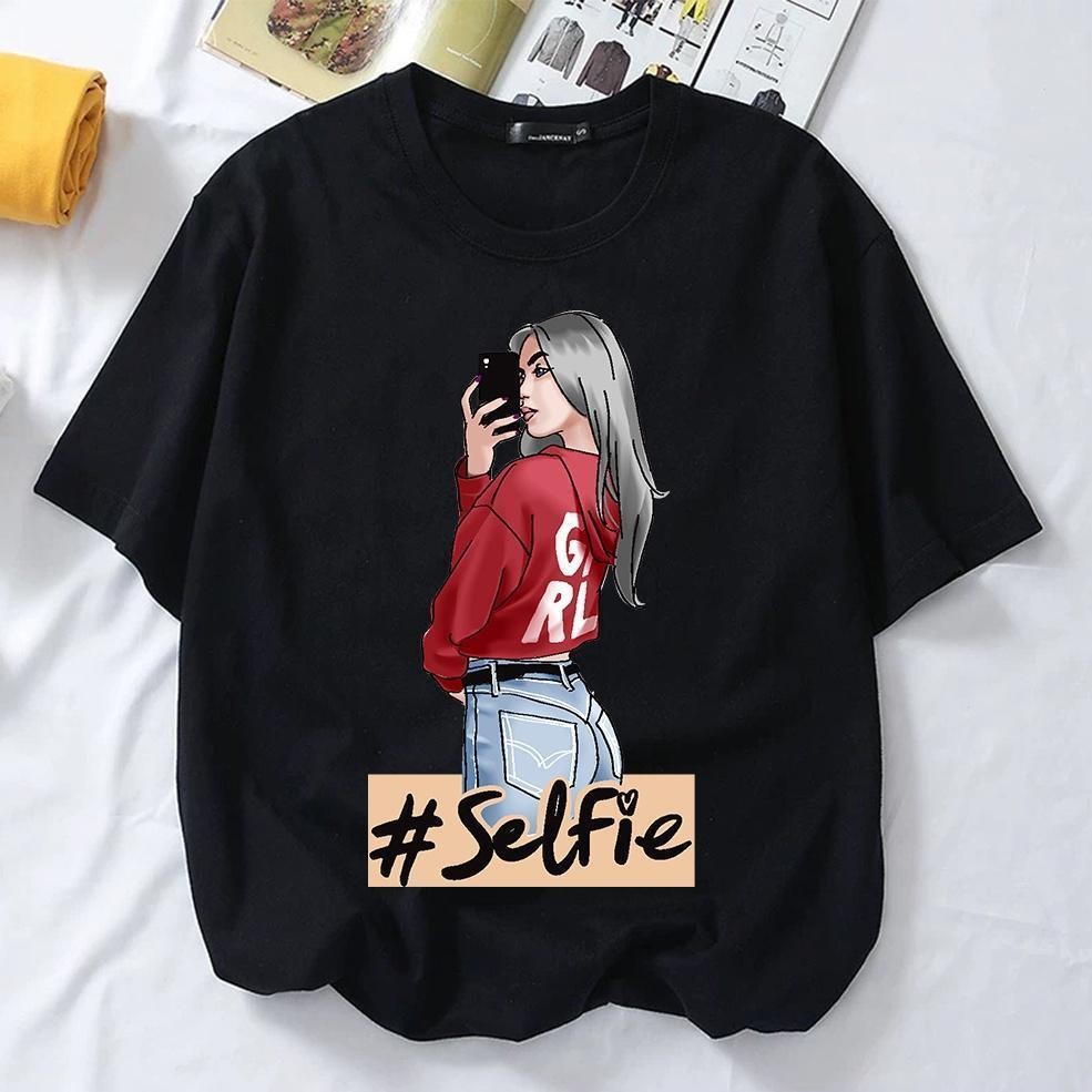 Camiseta Gráfica Estampada De Manga Curta , Moda Feminina Moderna , Elegante , Adequada Para Casais , Unissex , Solta E 