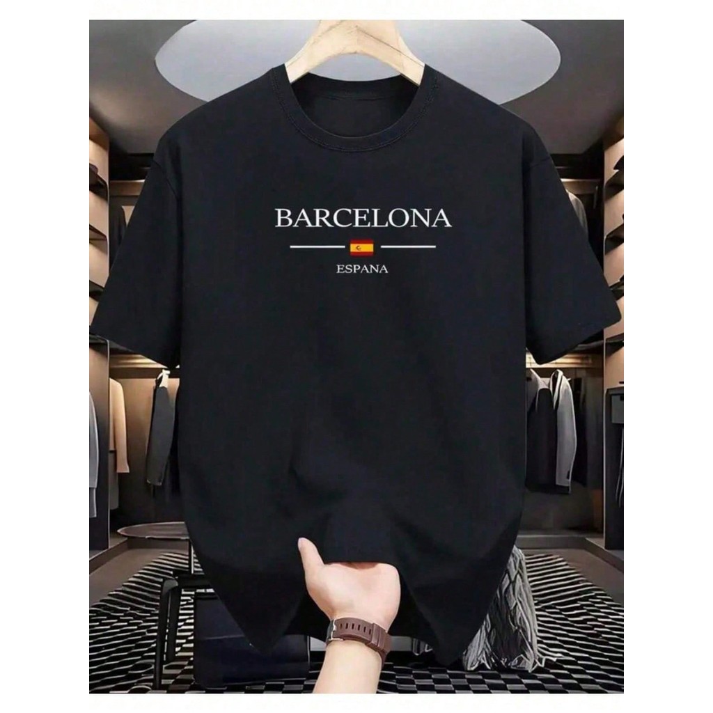 Camiseta Masculina Barcelona Camisa 100% Algodão