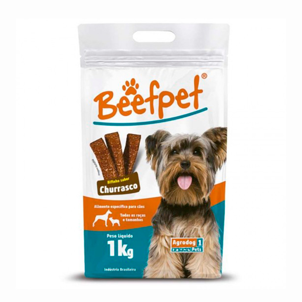 Bifinho Para Cães Beefpet Agrodog Churrasco 1kg - Pets