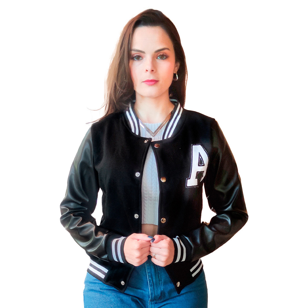 Jaqueta Feminina College Blusa Frio Casaco Bomber Colegial