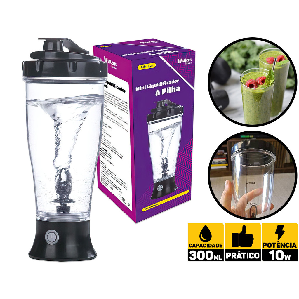 Garrafa Mixer Liquidificador Copo Portátil A Pilha Western LF-25 - Home Appliances
