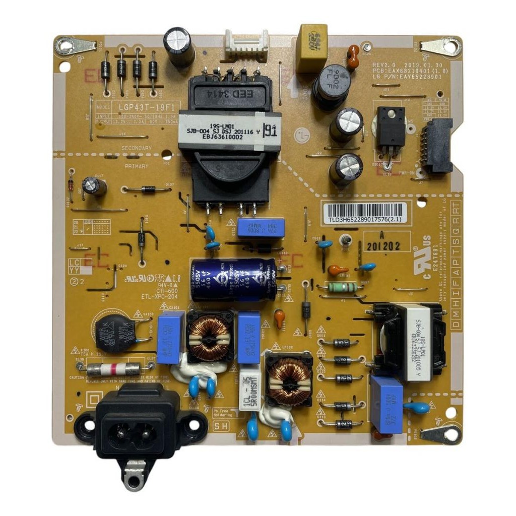 Placa Fonte Tv LG 43lm6300psb Eax68210401 (1.8)
