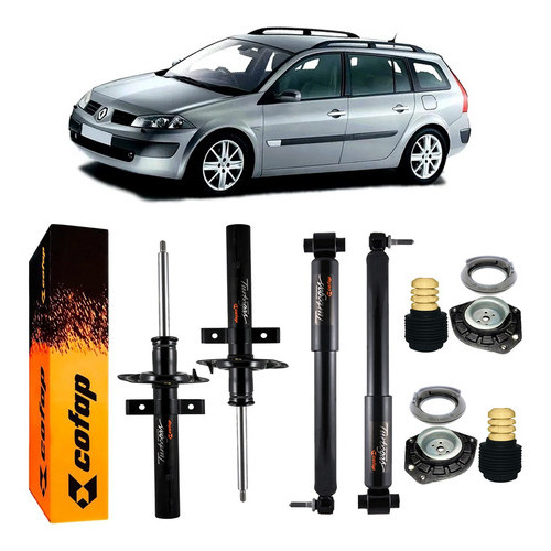 4 Amortecedor Dianteiro Traseiro Cofap + Kit Megane Grand Tour 2006 2007 2008 2008 2009 2010