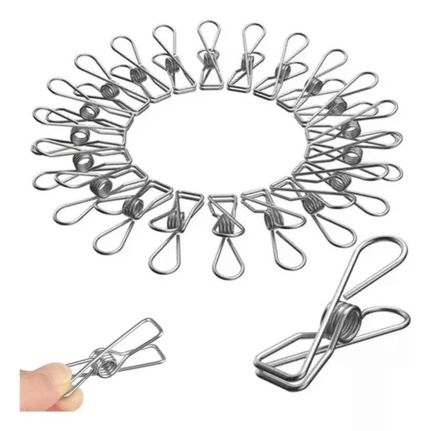 Kit 100 Prendedor de Roupa 100% Inox Pregador Roupa Foto Varal