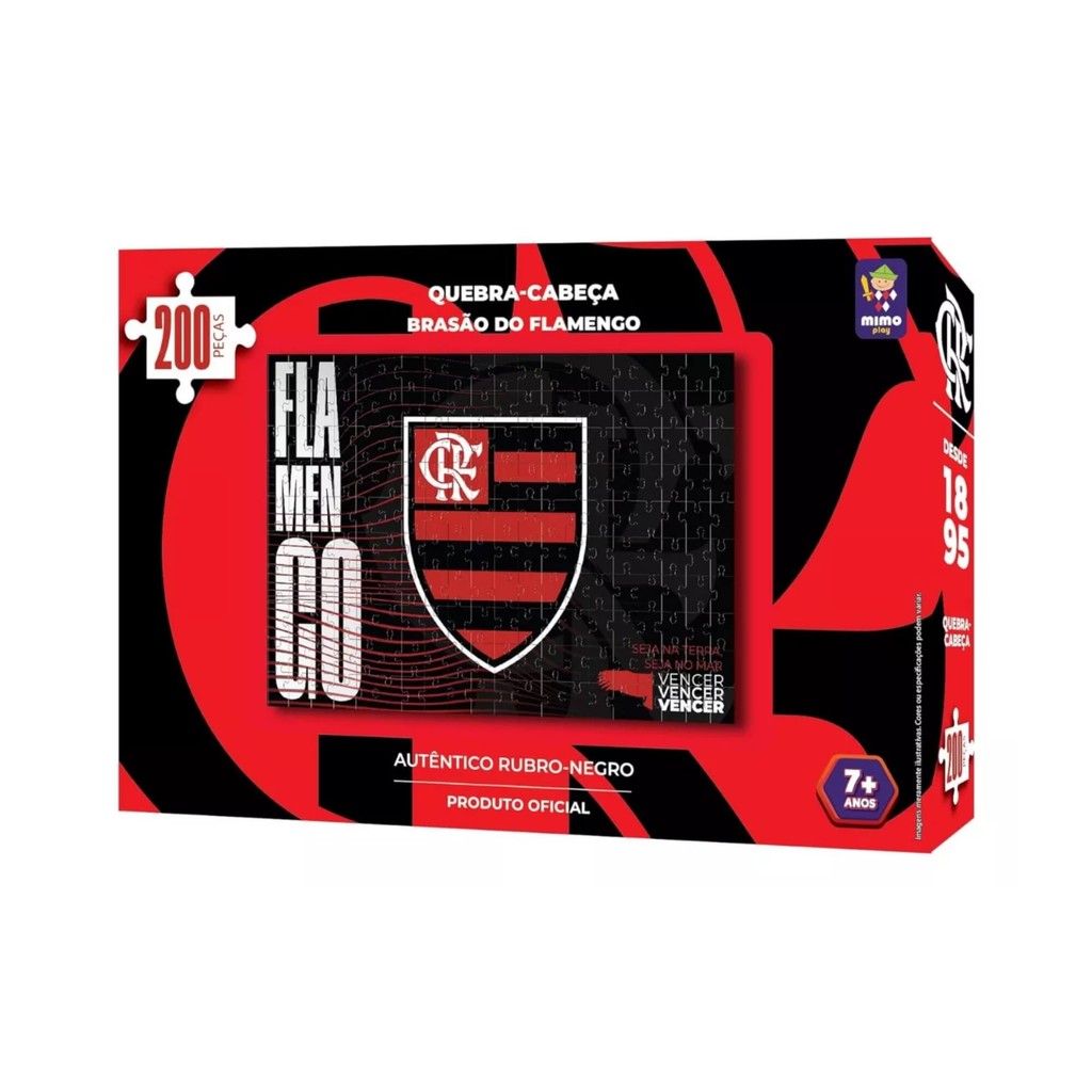 Quebra-Cabeça Puzzle Colecionável Futebol Flamengo Brasão 200 Peças Mimo Toys Jogo Quadro Brinquedo em Oferta na Shopee