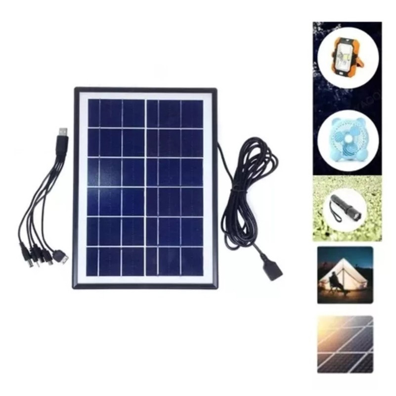 Mini Placa Painel Solar Com USB 6w/6v Carregador De Celular E Outros