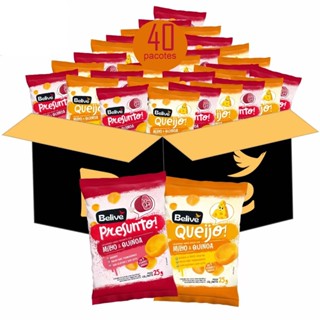 Kit Lanche Escolar Salgadinho Saudável BELIVE (40 pacotes) em Oferta na Shopee