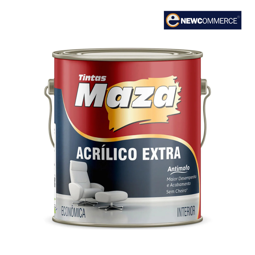 Tinta Acrílica Fosca Antimofo Interior Extra Maza 3,6L - Escolha sua Cor! em Oferta na Shopee