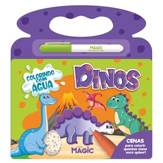 Livro Colorindo com Água Dinos em Oferta na Shopee