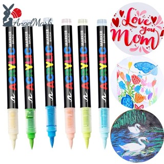 6 Pçs/set Marcadores Acrílicos Pintura Arte Ponta Macia Canetas Pincel Preto Branco Para Vidro Madeira Tecido Metal Supr em Oferta na Shopee