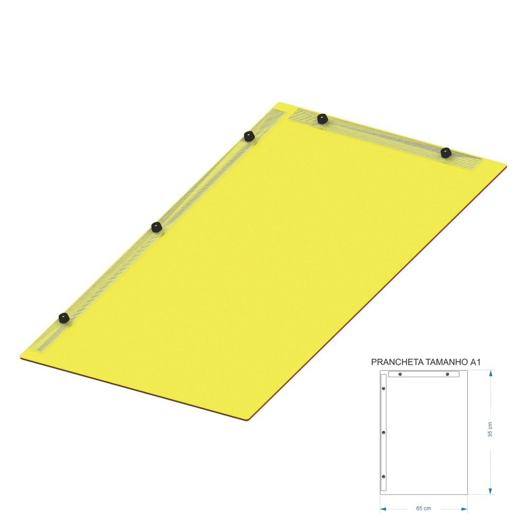 Prancheta Desenho Técnico Arquitetura Engenharia AMARELO A1