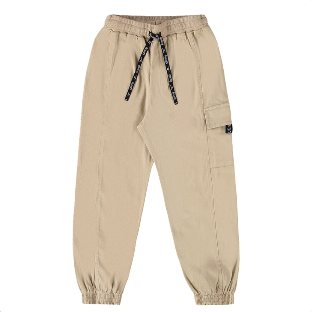 Calça Cargo Juvenil Menino Creme 10/14 Glinny 32828