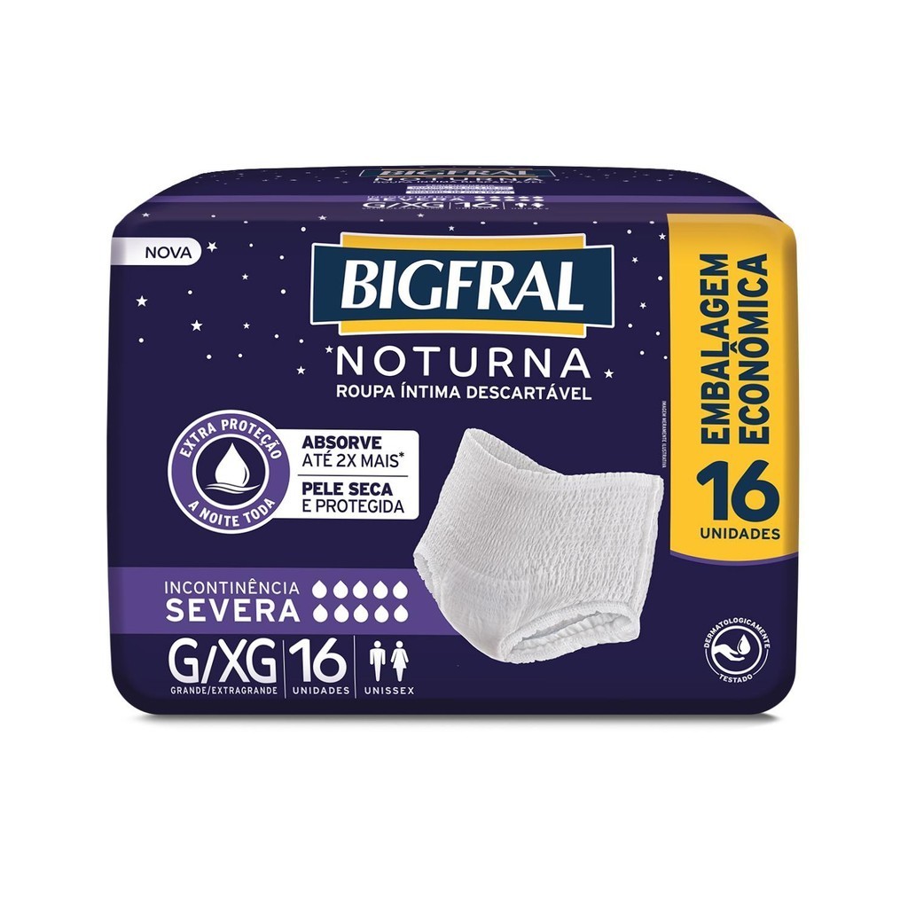 Roupa Íntima Bigfral Pants Noturna G/XG 16un - Health