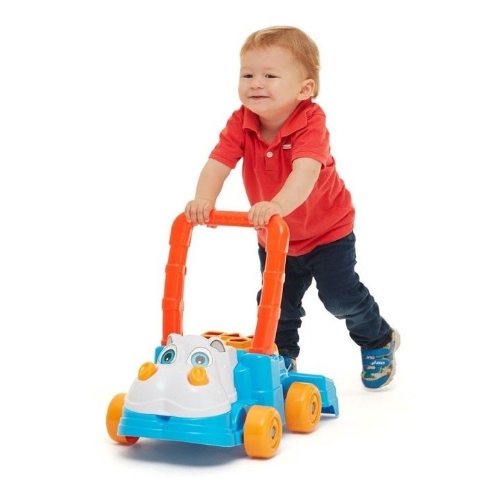 Andador Hipopótamo Brinquedo Infantil P/ Bebê Didático 2 Em1