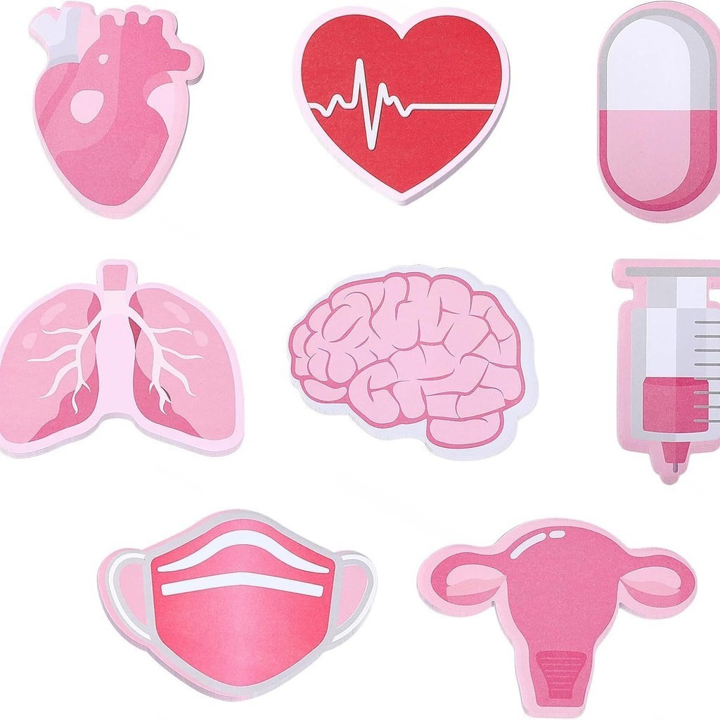 Notas adesivas com tema médico rosa de desenho animado bloco de notas criativo Diário personalizado Adesivos faça você mesmo N vezes adesivos em Oferta na Shopee