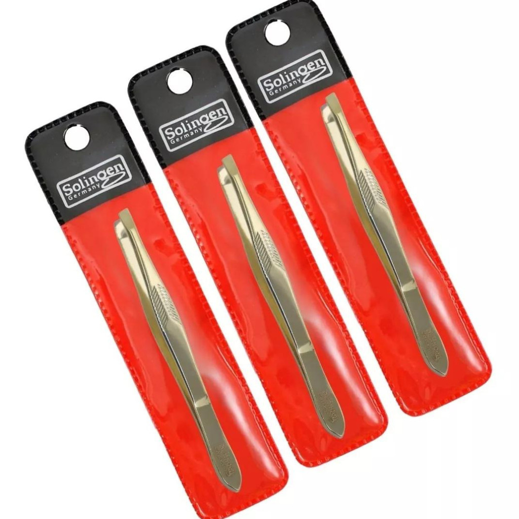 Kit 3 Pinça Chanfrada Solingen Design Profissional em Oferta na Shopee