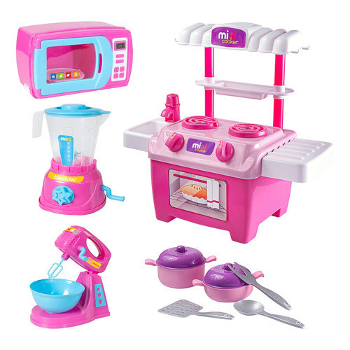 Cozinha Infantil Fogão Microondas Batedeira Gira Verdade