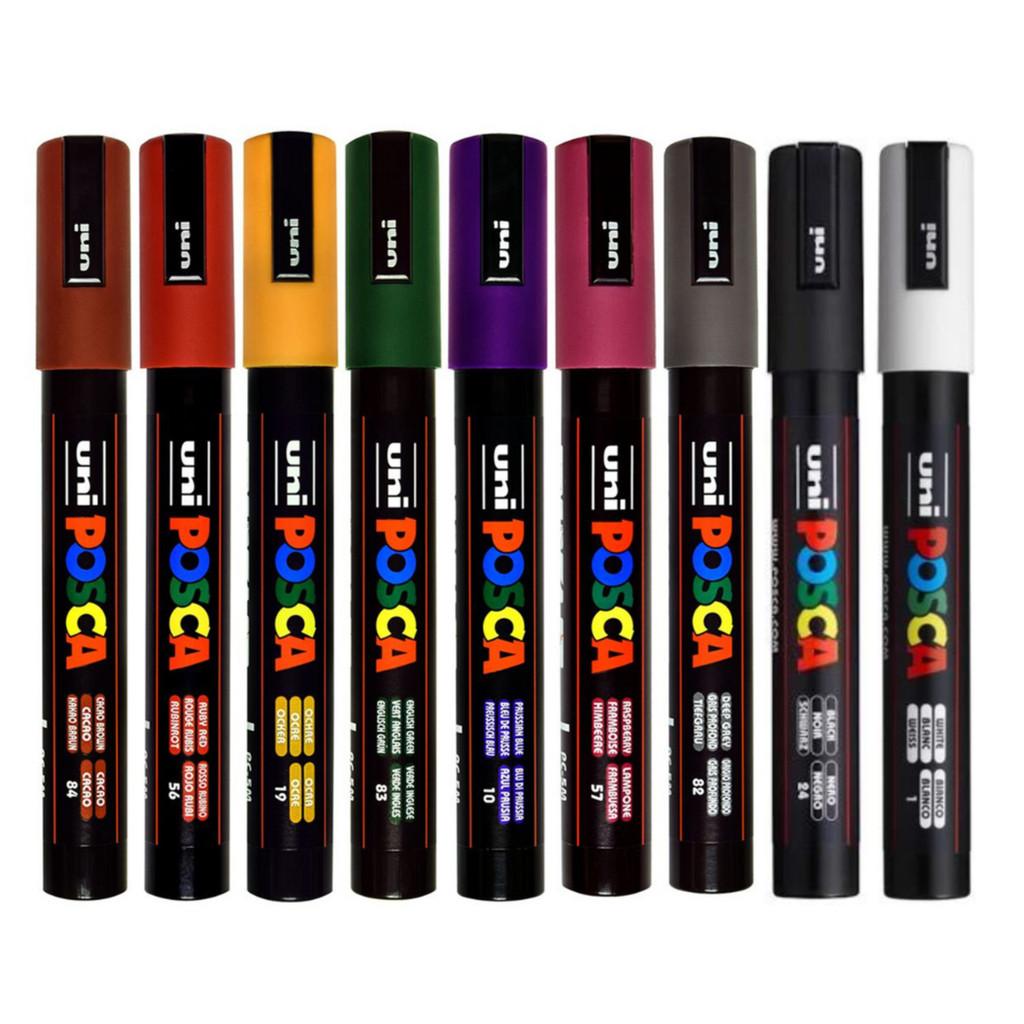Kit Caneta Posca Dark 5M - 9 unidades