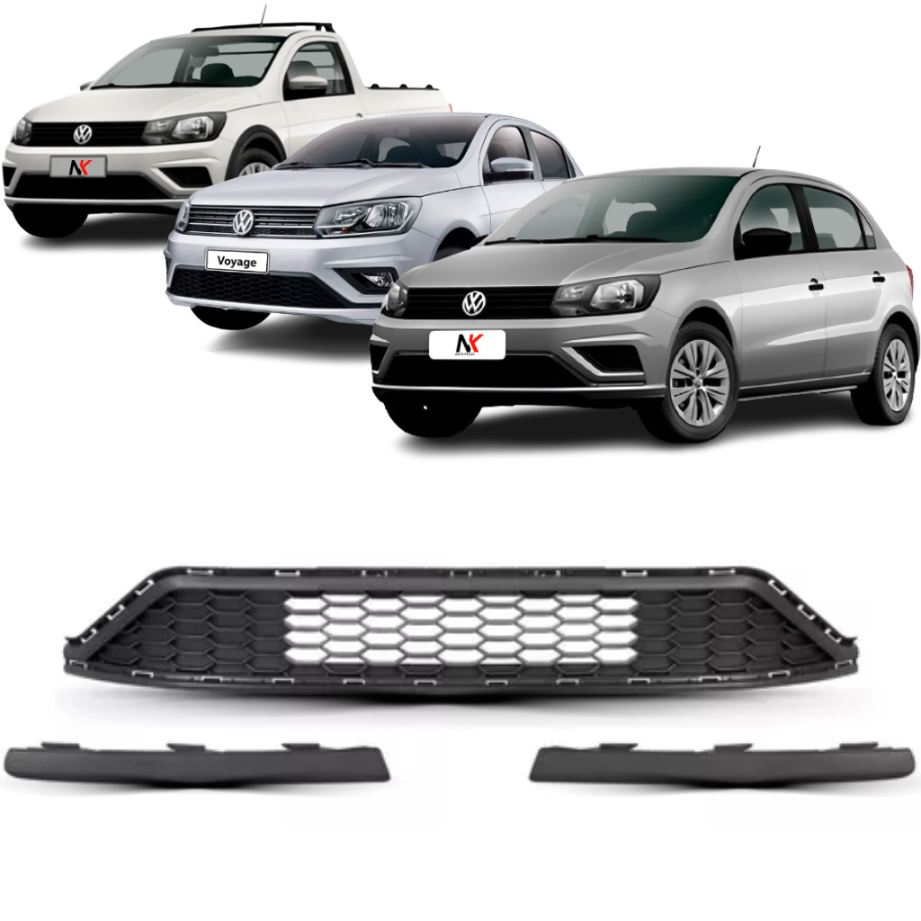 Grade Central Parachoque Gol Voyage G8 Saveiro G7 Completa Com Frisos