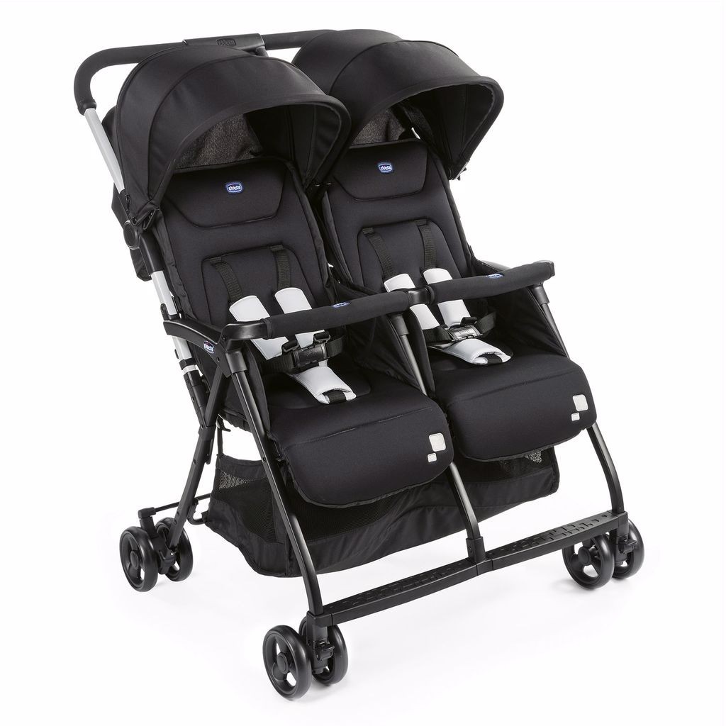 Carrinho de Bebê para Gêmeos Ohlalà Twin Black Night