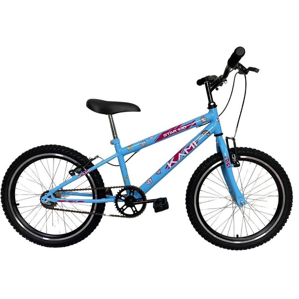 Bicicleta Aro 20 Infantil Menina Fadas Kami Star Azul Bebê