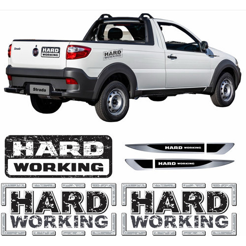 Adesivo Strada Aplique Resinado + Kit Hard Working Traseiro em Oferta na Shopee