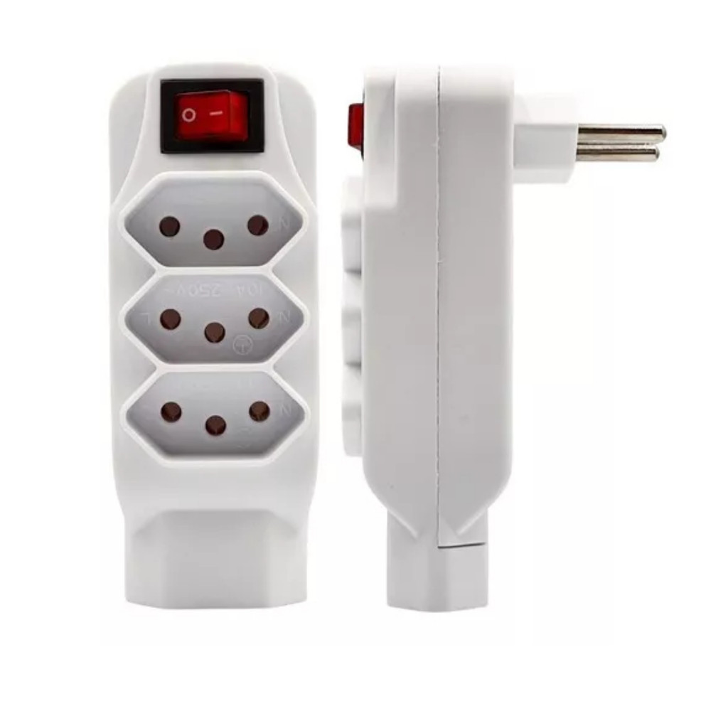 Benjamin Adaptador De Tomada Tripolar 4 Saídas 10A Bivolt Proteção Energia Padrão Novo Premium